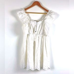 Women’s White Eyelet Off-Shoulder Dress